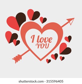 Love card with hearts and pink details design, vector illustration eps 10.