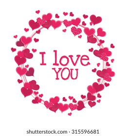 Love card with hearts and pink details design, vector illustration eps 10.