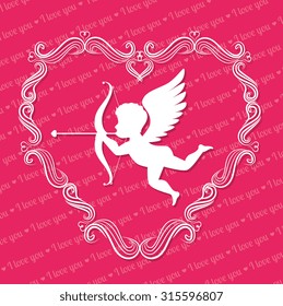 Love card with hearts and pink details design, vector illustration eps 10.