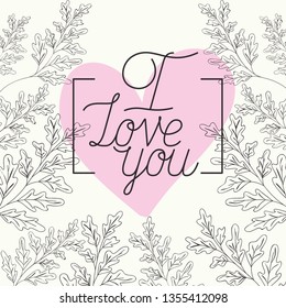 love card with herbs drawn frame