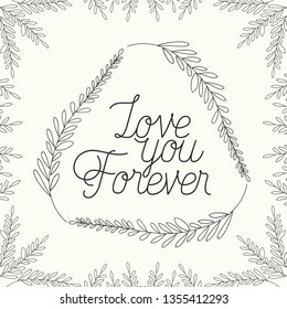 love card with herbs drawn frame