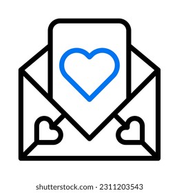 Love card icon duocolor blue style valentine illustration vector element and symbol perfect.