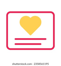 Love card icon duotone yellow red valentine illustration vector element and symbol perfect.