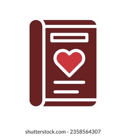 Love card icon solid brown red style valentine illustration vector element and symbol perfect.