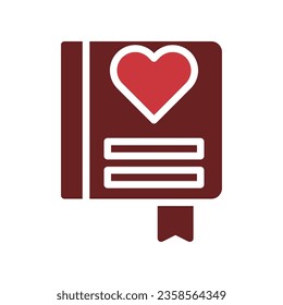 Love card icon solid brown red style valentine illustration vector element and symbol perfect.