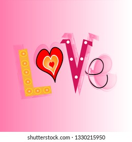 Love Card Icon Vector On Pink Background 