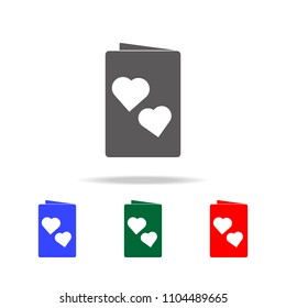 love card icons. Elements of wedding in multi colored icons. Premium quality graphic design icon. Simple icon for websites, web design, mobile app, info graphics