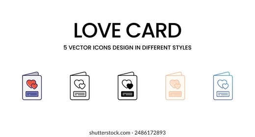 LOVE CARD icons set vector illustration. vector stock