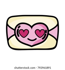 love card in love kawaii cartoon