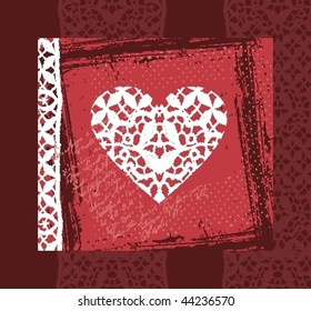 love card with lace