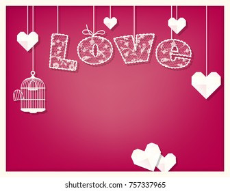 love card. lace font