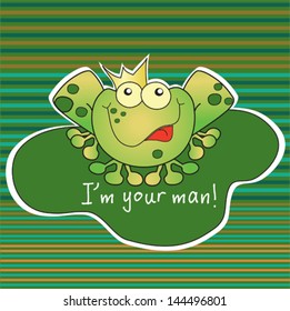Love card with little frog