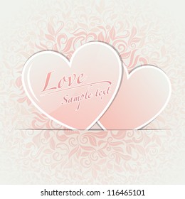Love card on pastel pattern