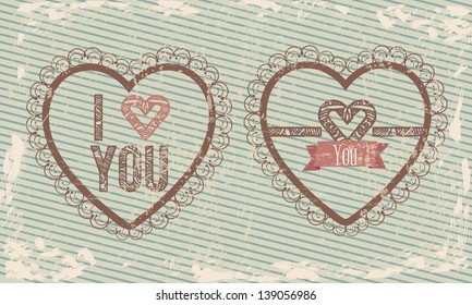 Love card over blue background vector illustration