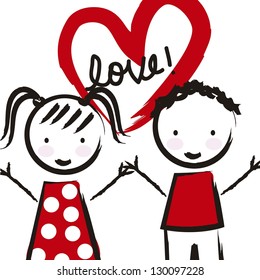 love card over white background, drawing. vector