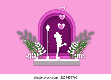 Love card paper cut for your design 