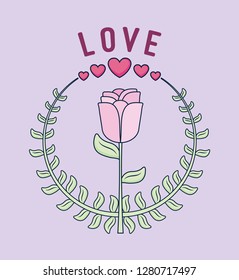 love card with rose