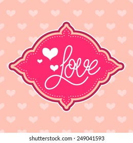 Love card with seamless heart pattern