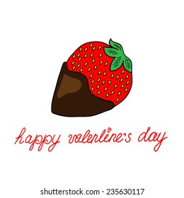 Love card with strawberry