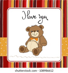 love card with a teddy bear