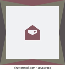 Love card template with envelopes Vector Icon.