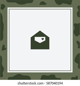 Love card template with envelopes Vector Icon.