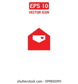 Love card template with envelopes Vector Icon.