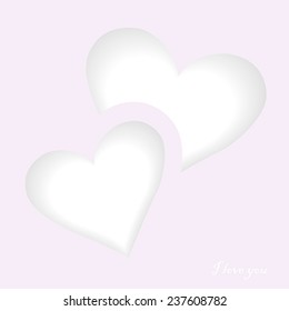Love card with two hearts