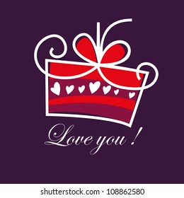 Love card, valentine card, git card