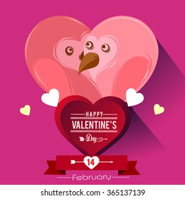 Love card for Valentines day, icons elements, typography vintage design. Vector illustration.