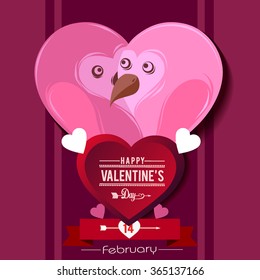 Love card for Valentines day, icons elements, typography vintage design. Vector illustration.