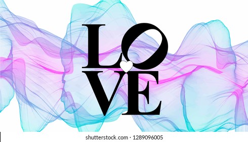 Love card. Valentine's day vector design. Modern romantic element. Emotional art