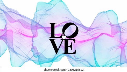 Love card. Valentine's day vector design. Modern romantic element. Emotional art
