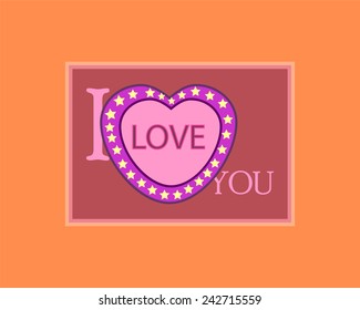 Love card. Valentines day card. Vector illustration