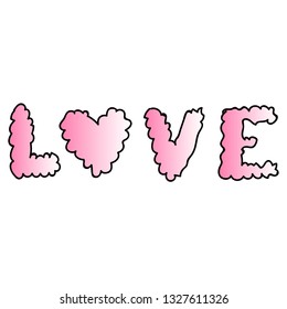 Love Card Vector On White Background . Heart . Pink / Illustration