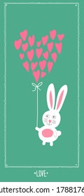 love card with white rabbit