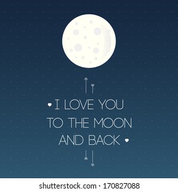 Love card: I love you to the moon and back