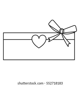 love cardboard box bow heart romance present line