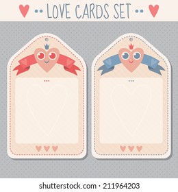 Love cards. Vector set.