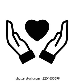  Love care Black Glyph Vector Icon which can easily modifiy or edit

