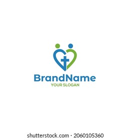 Love Care Church Logo Design Vector
