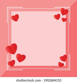 love and care concept background. heart with blank space for add text and picture for Valentine's day or website banner and paper card decoration design 