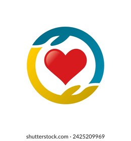 Love care design logo template illustration