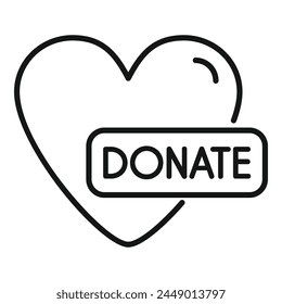 Love care donate heart icon outline vector. Online care support. Fundraising company