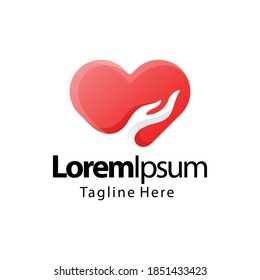 diseño de logotipo de gradiente de cuidado de amor