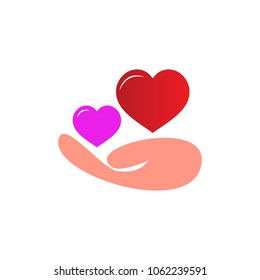 love care hand vector logo