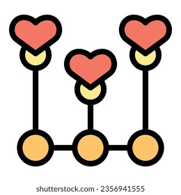 Love care icon outline vector. Medicine charity. Global volunteer color flat