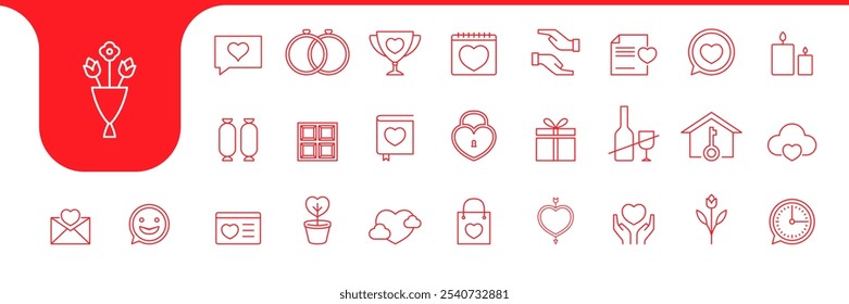 love care line icons design vector