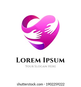 Love care logo design template ready for use