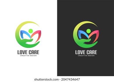 love care logo design vector,